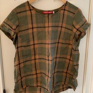 Pyne & Smith Georgian Plaid Top size L